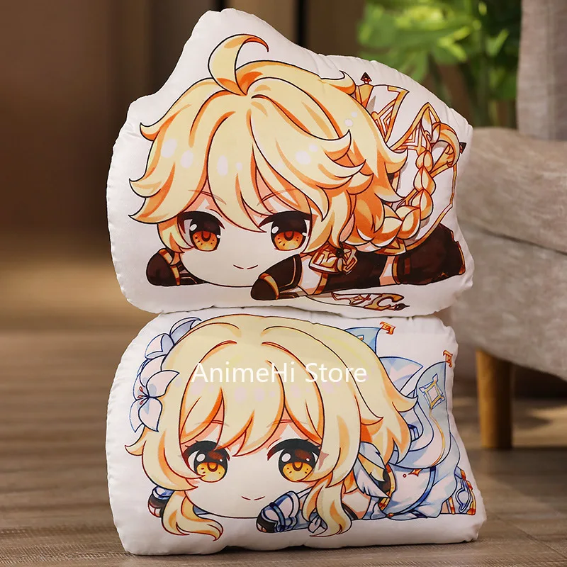 Game Genshin Impact Figure Toys Keqing Barbara Lumine Klee Paimon Qiqi Aether Plush Doll Pillow 45*30cm Cosplay for Gift