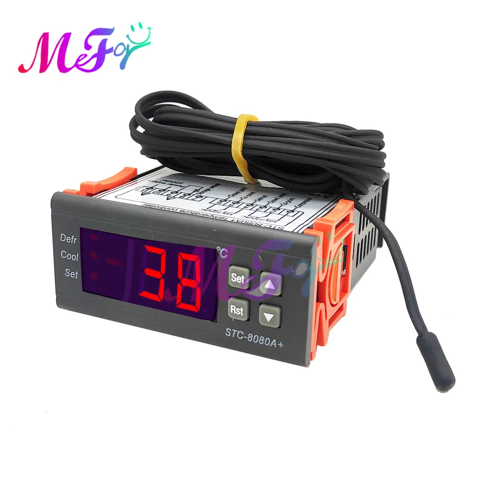 Digital Temperature Controller STC-8080A+ Thermoregulator 110-220V For Freezers Refrigerators Aquarium Fish Pet Thermometer