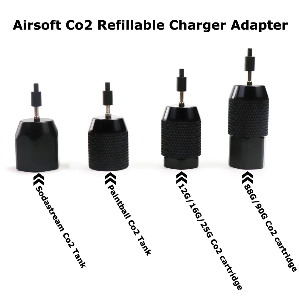 New Airsoft CO2 Refill Needle Charger Adapter Adaptor Fit Paintball Tank,3/8-24UNF Cartridge,Soda CO2 Cylinder