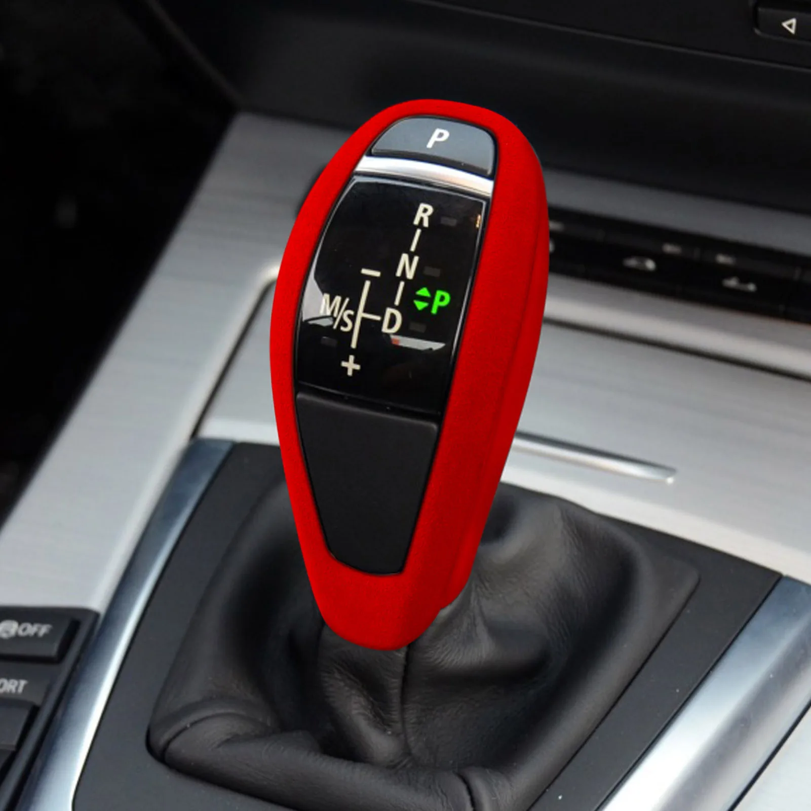 Suede Black for BMW Z4 Series E89 2009-2016 Gear Shift Konb Button Cover Trim Decoration Decal Sticker Car Interior Accessories
