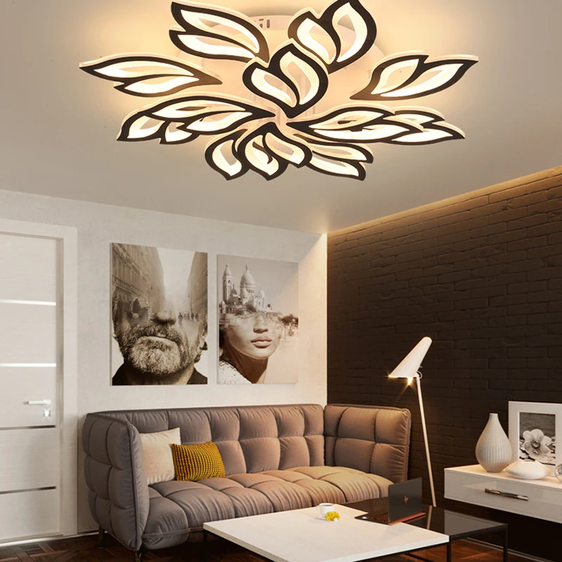 Modern Minimalist Led Ceiling Lamp 2021 Nordic Creative Bedroom Dining Kitchen Maple Leaf Acrylic Chandelier Indoor Lighting