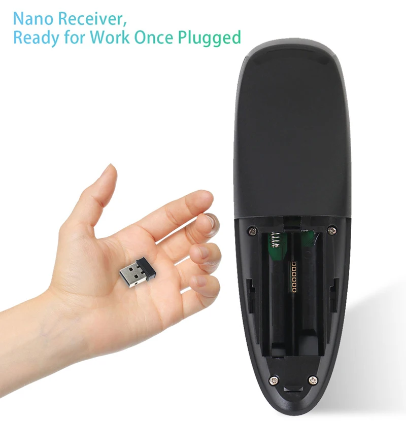 Mando a distancia G10s para caja Android tv, dispositivo retroiluminado de 2,4G, inalámbrico, Air Mouse, micrófono, giroscopio, aprendizaje IR, H96 Max, X96air