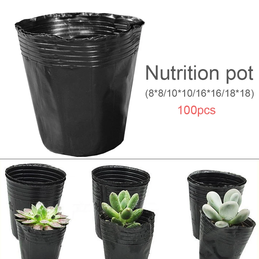 

100pcs High Quality Plastic Nursery Pots Flower Seedling Pots Plant Holder Planter Box Container Set for Home Garden Tools