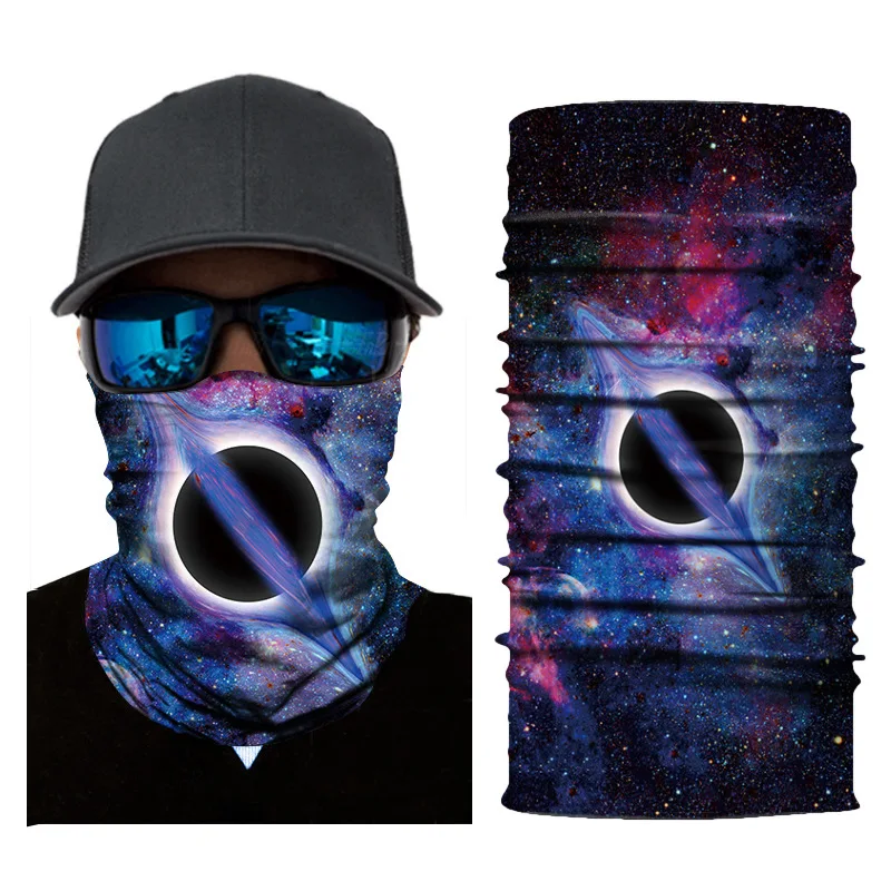 3D Galaxy Print Seamle Balaclava Scarf Neck Warmer Neck Gaiter Half Face Cover Head Bandanas Shield Headband Headwear Men Women