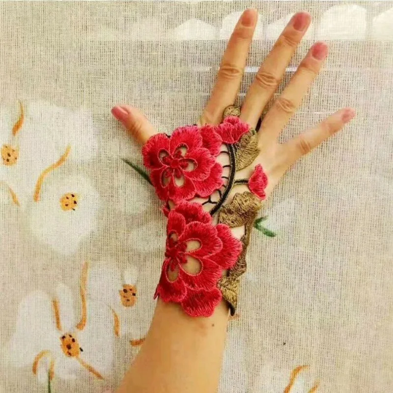 Guantes de verano para mujer, manoplas informales de flores sin dedos, calentadores de manos, mitones sin dedos