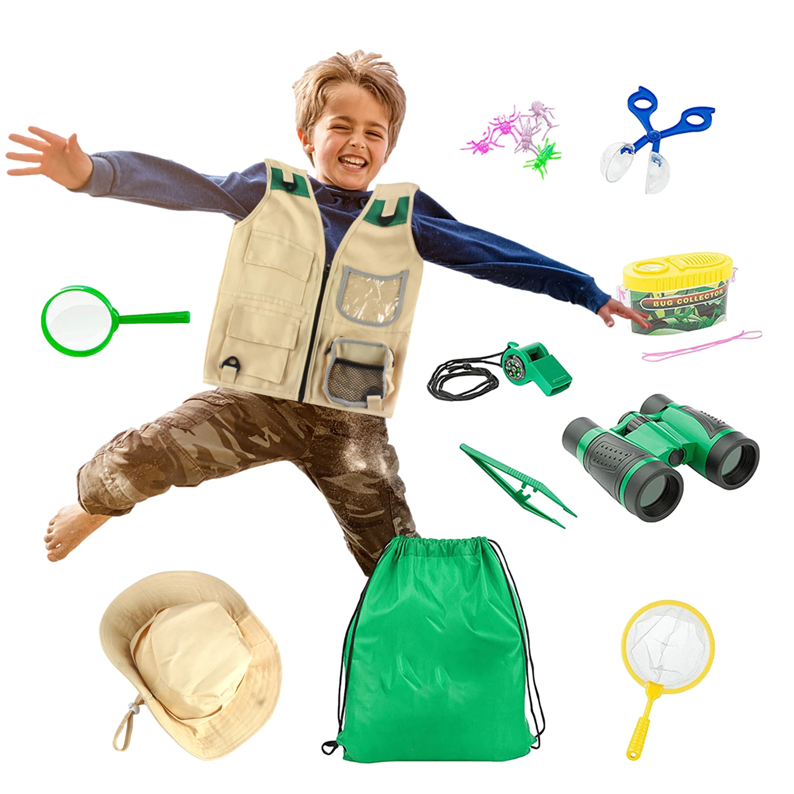 

2021 boy girl Toys For Children 11pcs Outdoor Explorer Kit Birthday Present Kid Set Outdoor Adventure Insect Capture Baby Toys