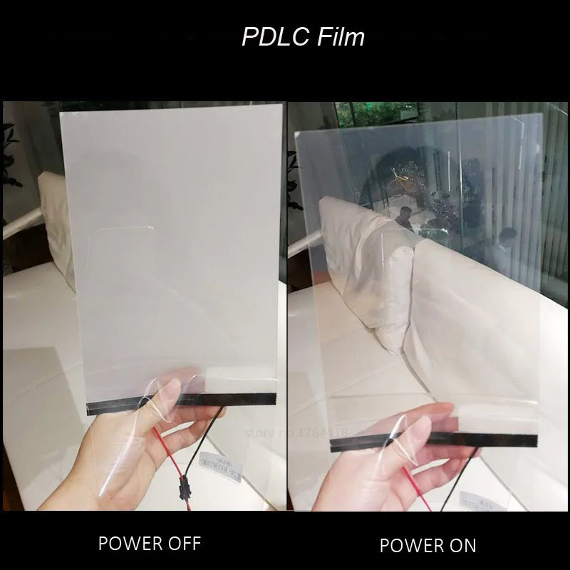 SUNICE Switchable Electric White/Black/ Gray opaque Adhesive PDLC smart Film Window Door Test Samples for rear projection screen