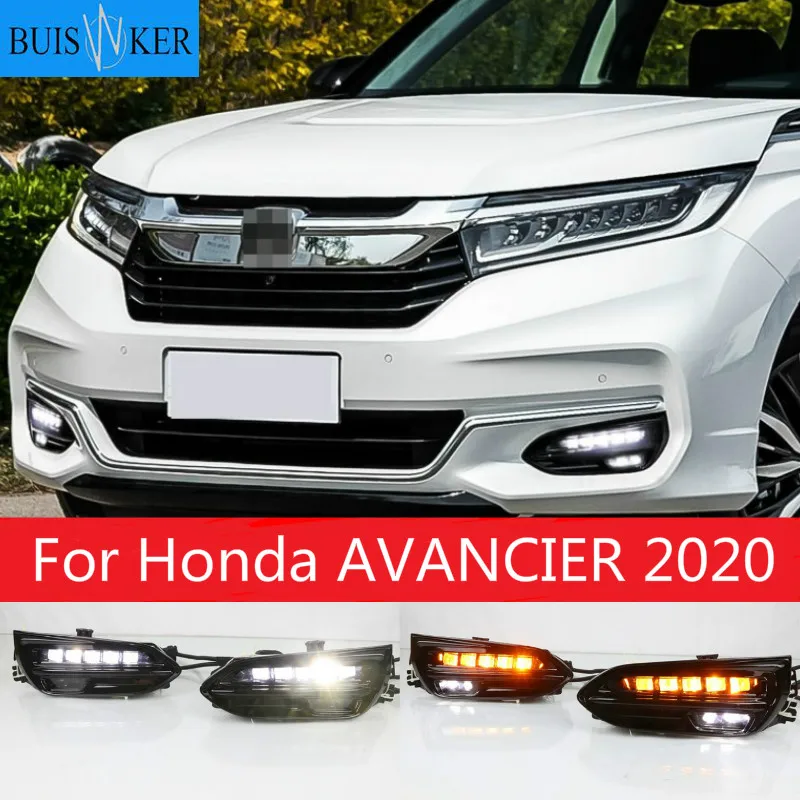 

1 Set DRL Daytime Running Lights Daylight 12V ABS Fog Lamp Cover With Turn Yellow Signal Light For Honda AVANCIER 2020