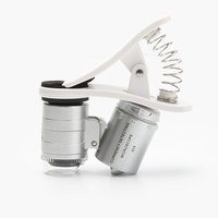 Portable 60X Magnifying Glass LED Mini Microscope with UV Light Pocket Jewelry Loupe Reading Stamp Identification Magnifier