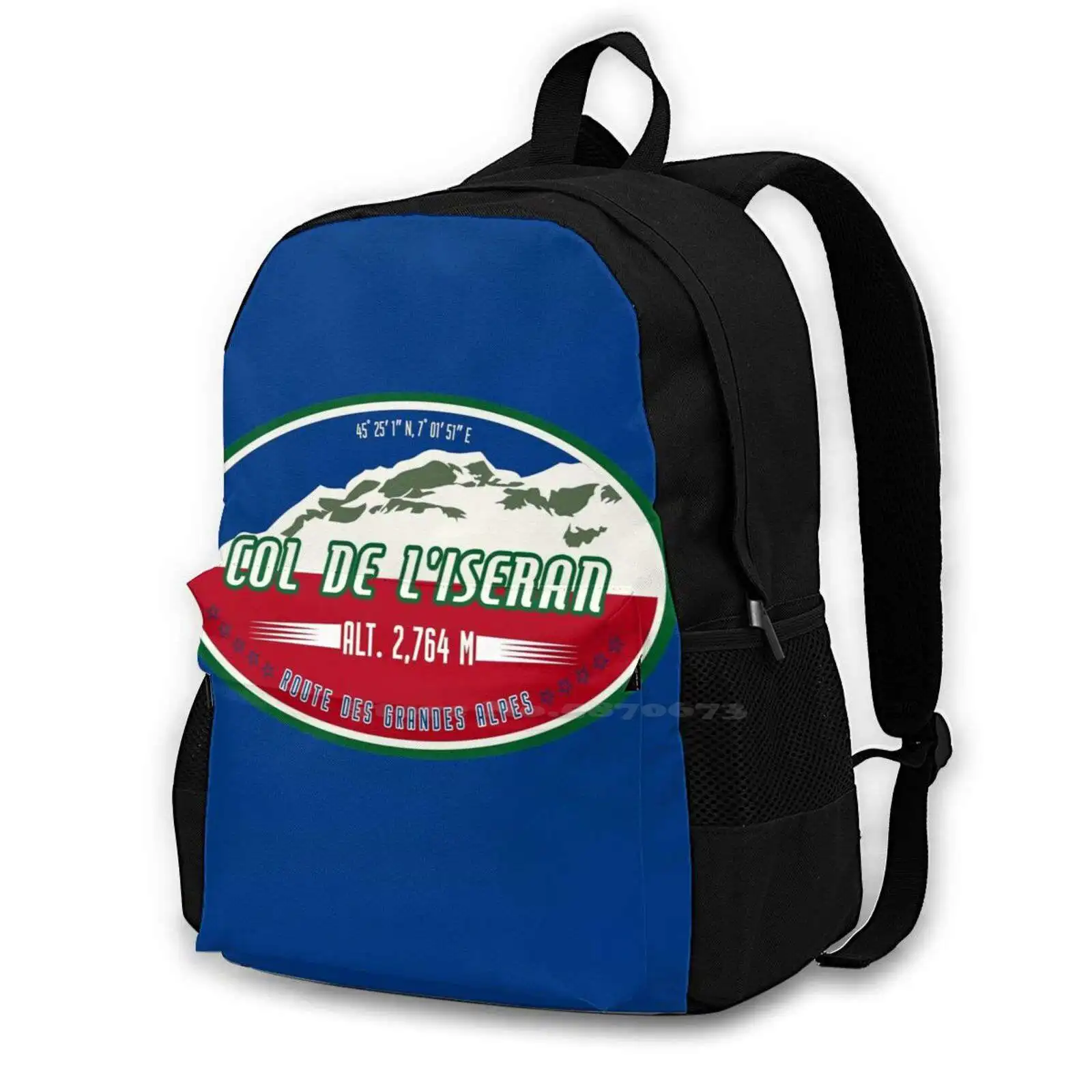 Col De L'iseran 01 T-Shirt Sticker-Route Des Grandes Alpes Teen College Student Backpack Laptop Travel Bags Route Des Grandes