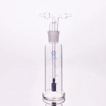 FAPE Lavado de botellas de gas con piedra de aireación, 10ml25ml50ml100ml150ml250ml500ml, cilindro de lavado de tubo recto de vidrio de laboratorio
