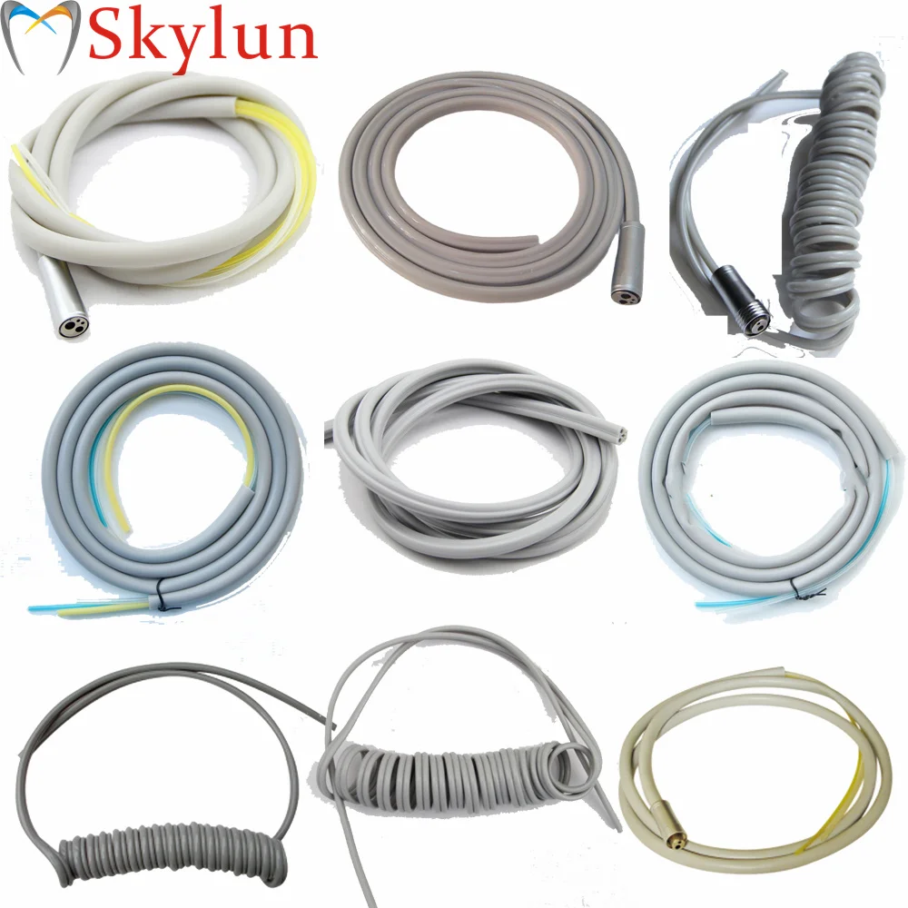 Dental 4 2 Holes Silicone Tubing Tube Hose Cable with Connector For High&Low Speed Handpiece Air Turbine Motor Dental Materials