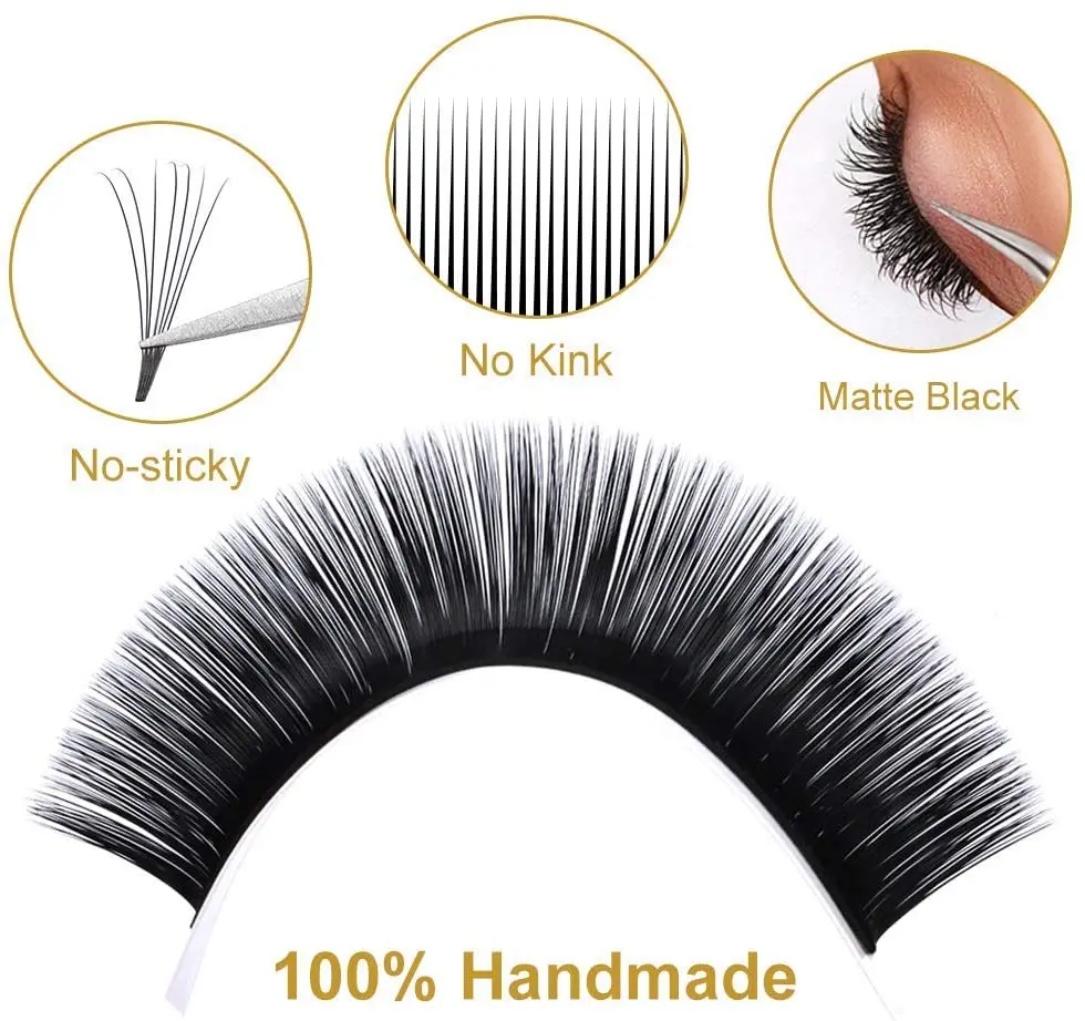 GEMERRY Easy Fan Lashes DIY Volume Faux Mink Mix Length Fast Bloom Russia Long Black Natural Eyelashes Extension Makeup Supplies