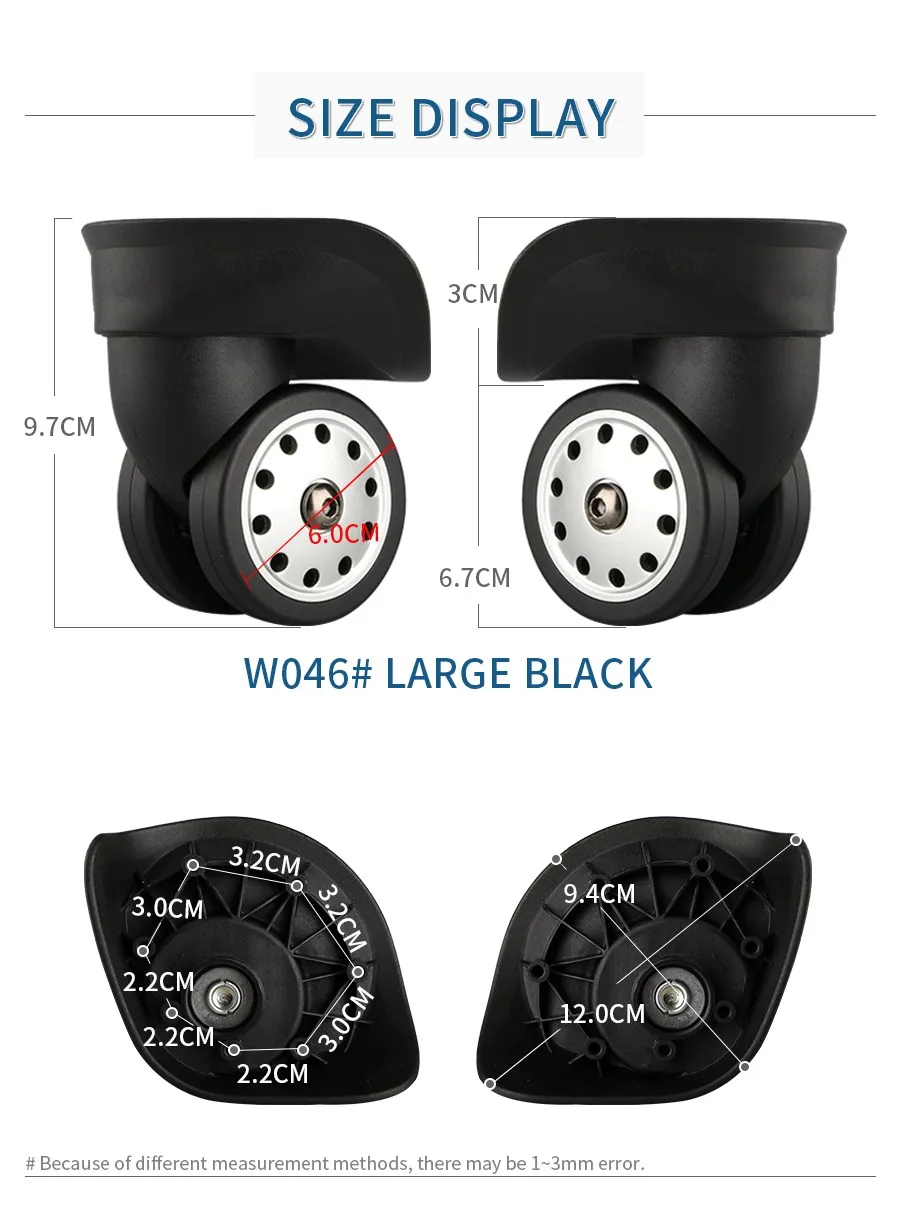 Luggage Wheel Replacement Wheels Suitcase Accessories Universal Casters Rolling Luggage Suitcase Wheeled Accessories Bags Caster