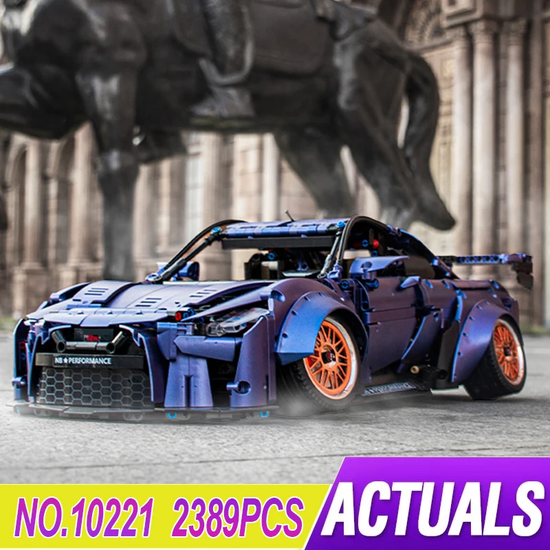 

K Box 10221 MOC GTR Super Sports Car Electroplating Purple Vehicle Model Building Blocks Bricks Educational Toy Christmas Gifts