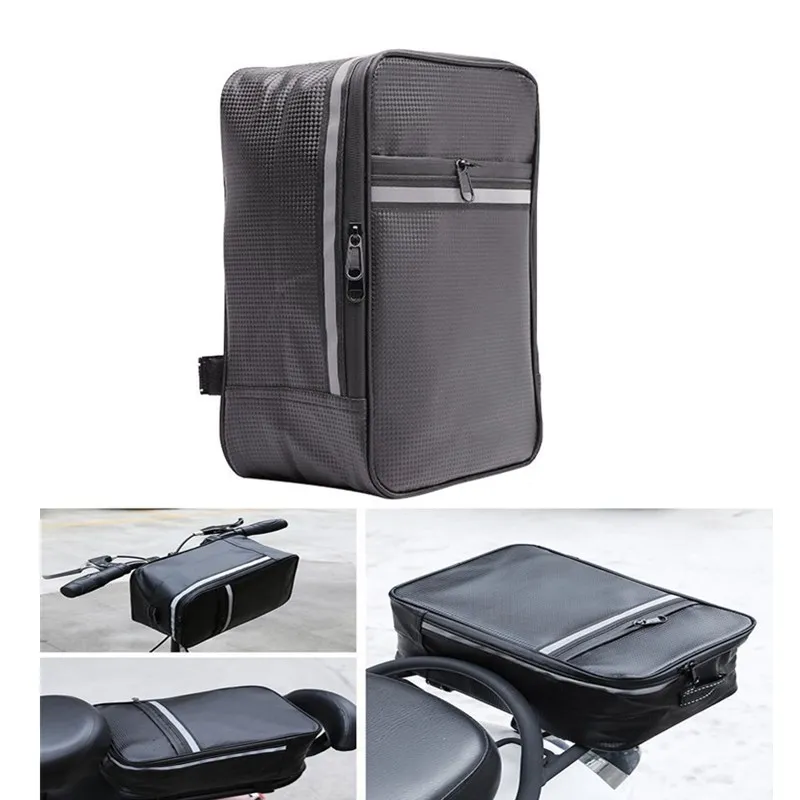 Bicycle Large-capacity Bag Storage Box Waterproof for Battery MTB/Road Bike Black Camouflage 30x18x12cm