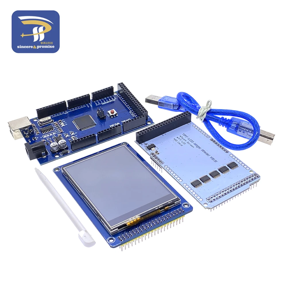 3.2 "TFT LCD Touch Farbe Bildschirm Modul + 3,2 Zoll Schild Adapter Board + Mega2560 Mega 2560 R3 CH340 mit USB für Arduino Kit – Detail 8