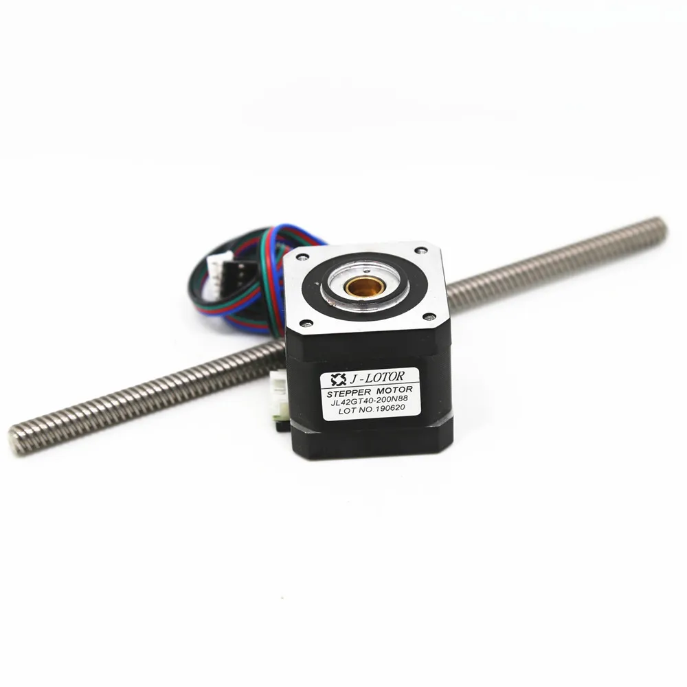 17HS4401 42mm Through Screw Stepper Motor JL42GT40-200N88 Shaft Tr8*8mm Nema17 1.68A Linear Stepping Motor With 200mm Screw