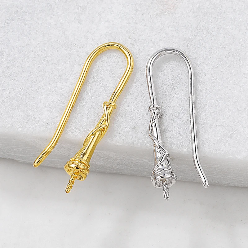 Factory wholesale Gold and White Color Brass  Ear Hook Earring  Jewelry Making Supplies Diy Accessories