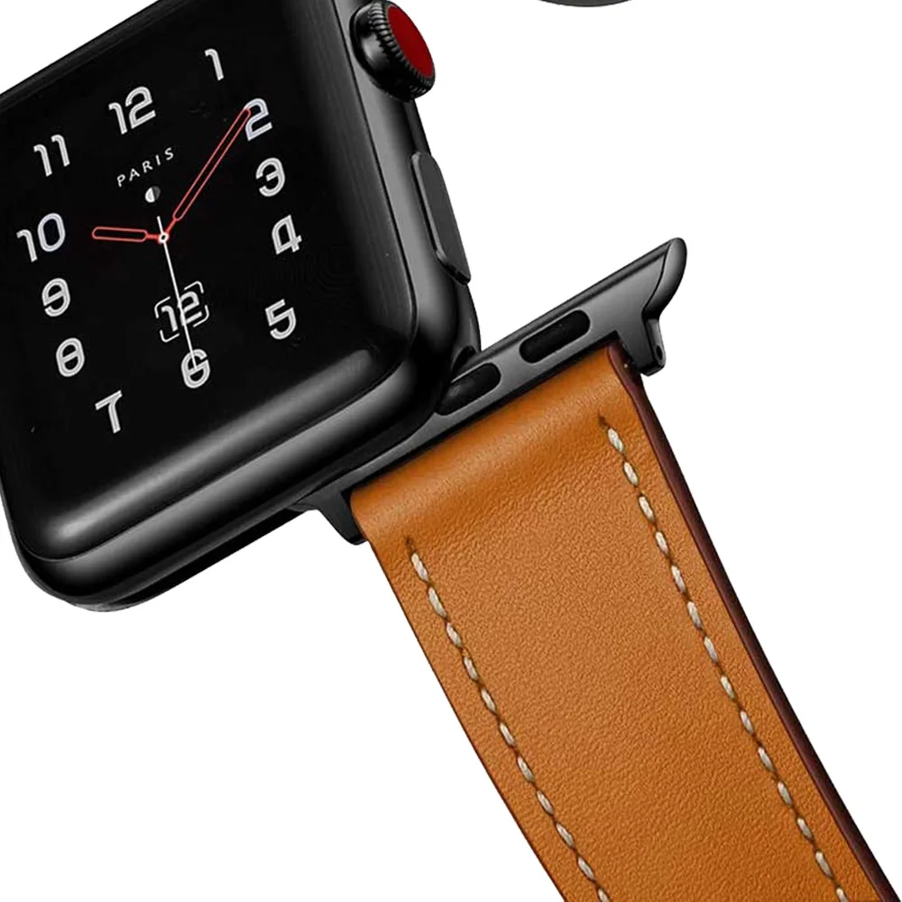 Leather strap For Apple watch band 45mm 44mm 49mm 41mm 40mm 42mm 38mm wristband bracelet iWatch series ultra 9 3 7 8 SE ultra 2 image 3