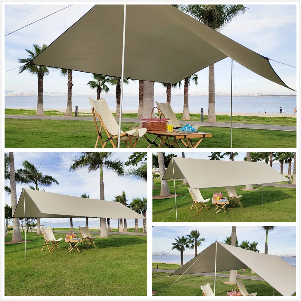 Camping Tourist Tarp Waterproof Ultralight Sun Shelter Outdoor Awning Tent Sail Canopy Sunshade Garden Beach Fishing Shade Cover