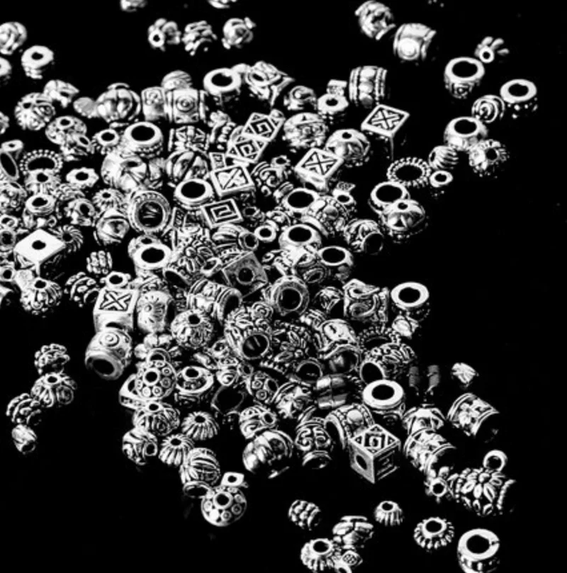 180pcs Mixed Tibetan Silver Antique Loose Bead Spacer Beads Connectors DIY Bracelet Necklace Jewelry Making Findings Wholesale