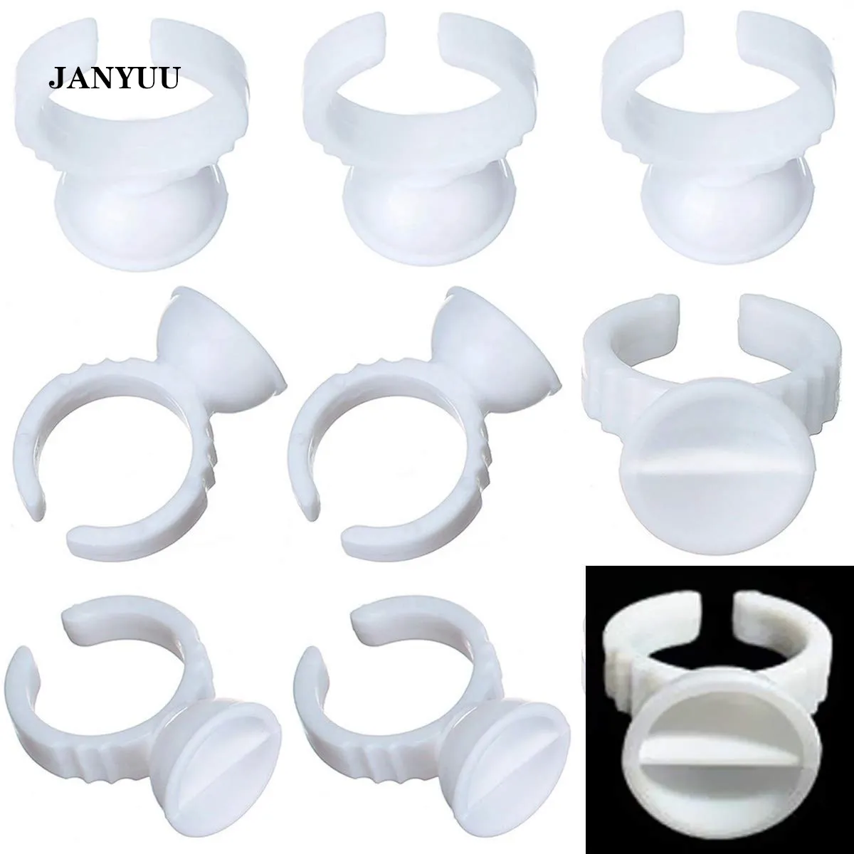 1000pcs Small Glue Rings for Eyelash Extensions Disposable Tattoo Pigment Nail Art Adhesive Glue Holder Container Cups