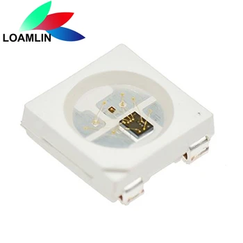 10-1000 Uds WS2812B RGB LED Chip 5050SMD negro/blanco PCB WS2812 píxeles de Chip direccionables individualmente DC5V