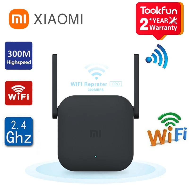 Global Version Xiaomi WiFi Router Amplifier Pro 300M Network Expander Repeater Signal Overlay Wireless Range 2 External Antennas