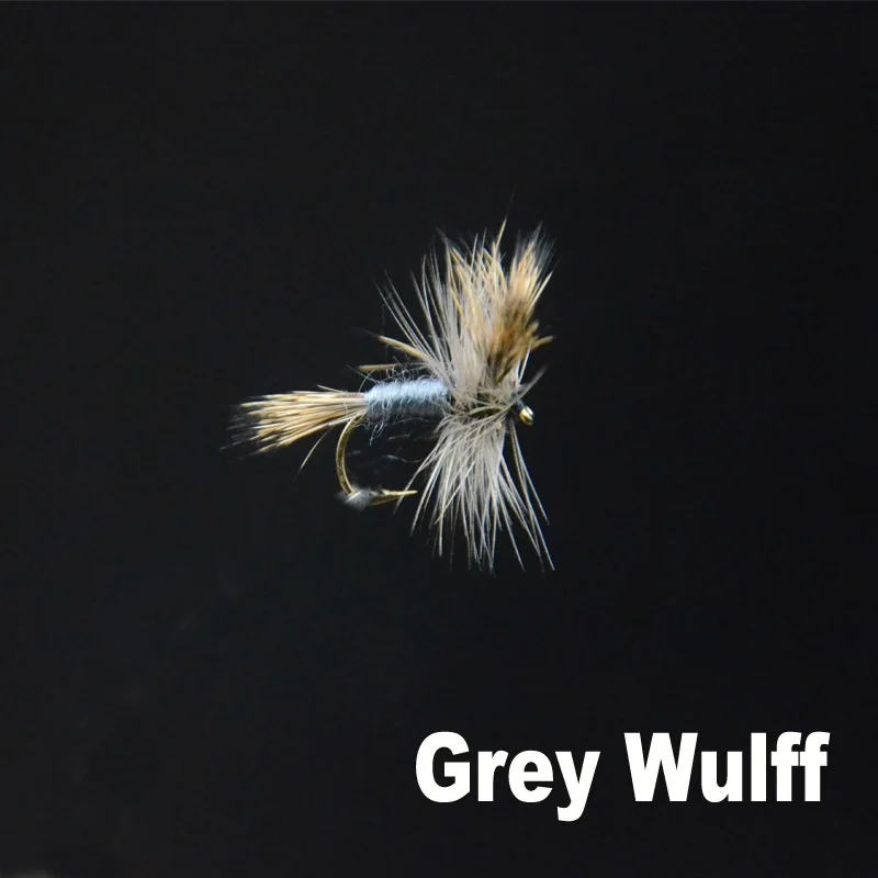 5pcs Grey Wulff/Royal Wulff Dry Flies Fly Fishing Lures 2styles Assorted 12# Artificial Fly Resembled Mayfiles Fooling Trout