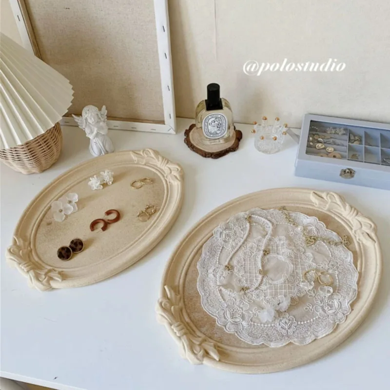 Bandeja de almacenamiento redonda de arco de madera Vintage sin pintar, bandejas Multicolor nórdicas de materia prima, bandejas decorativas para mesa y pastel de boda