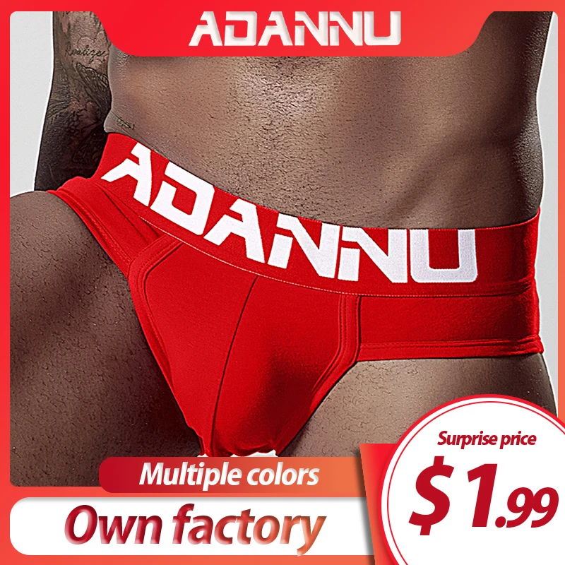 ADANNU Men Underwear Sexy Briefs Modal Triangle Smooth Cueca Masculina Breathable Male Panties Slip Homme Bikini