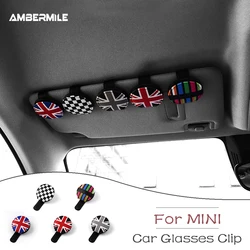 AMBERMILE for Mini Cooper F54 F55 F56 F60 R55 R53 R56 R60 R59 Universal Car Glasses Case Sunglasses Holder Storage Portable Clip