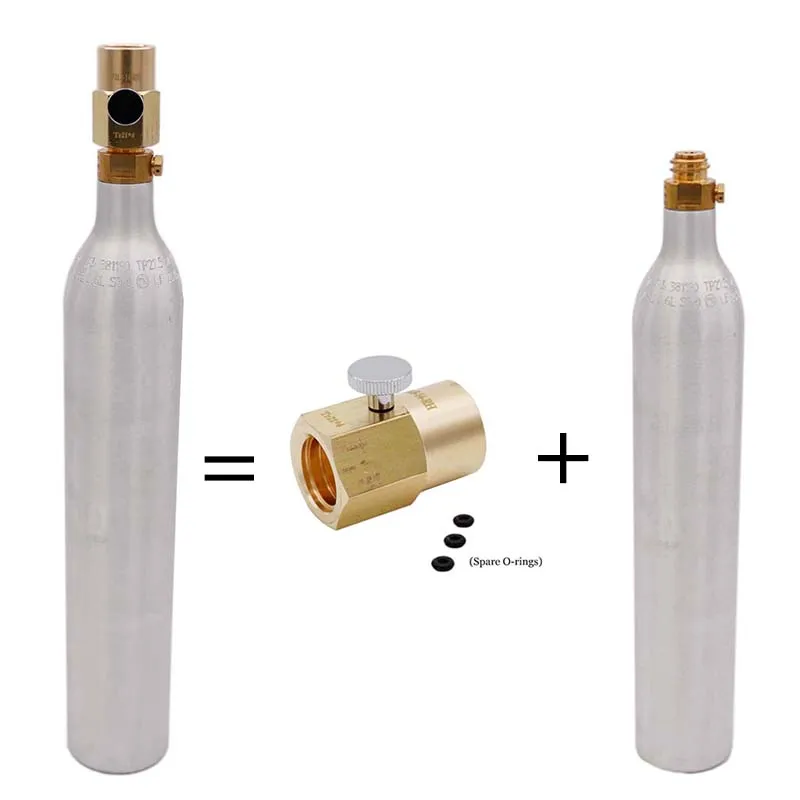 0.6 L Soda CO2 Tank Cylinder with Valve TR21*4 High Compressed Bottle with Refill Soda Adapter