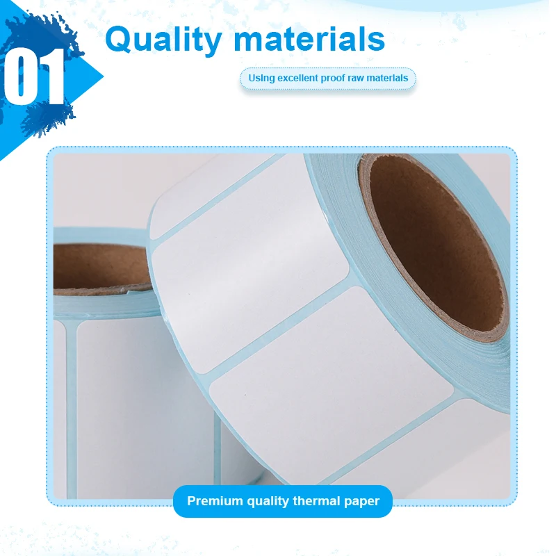 60 MM Width Self Adhesive Thermal White Label Sticker Paper Supermarket Price Blank Label Direct Print 1 Roll