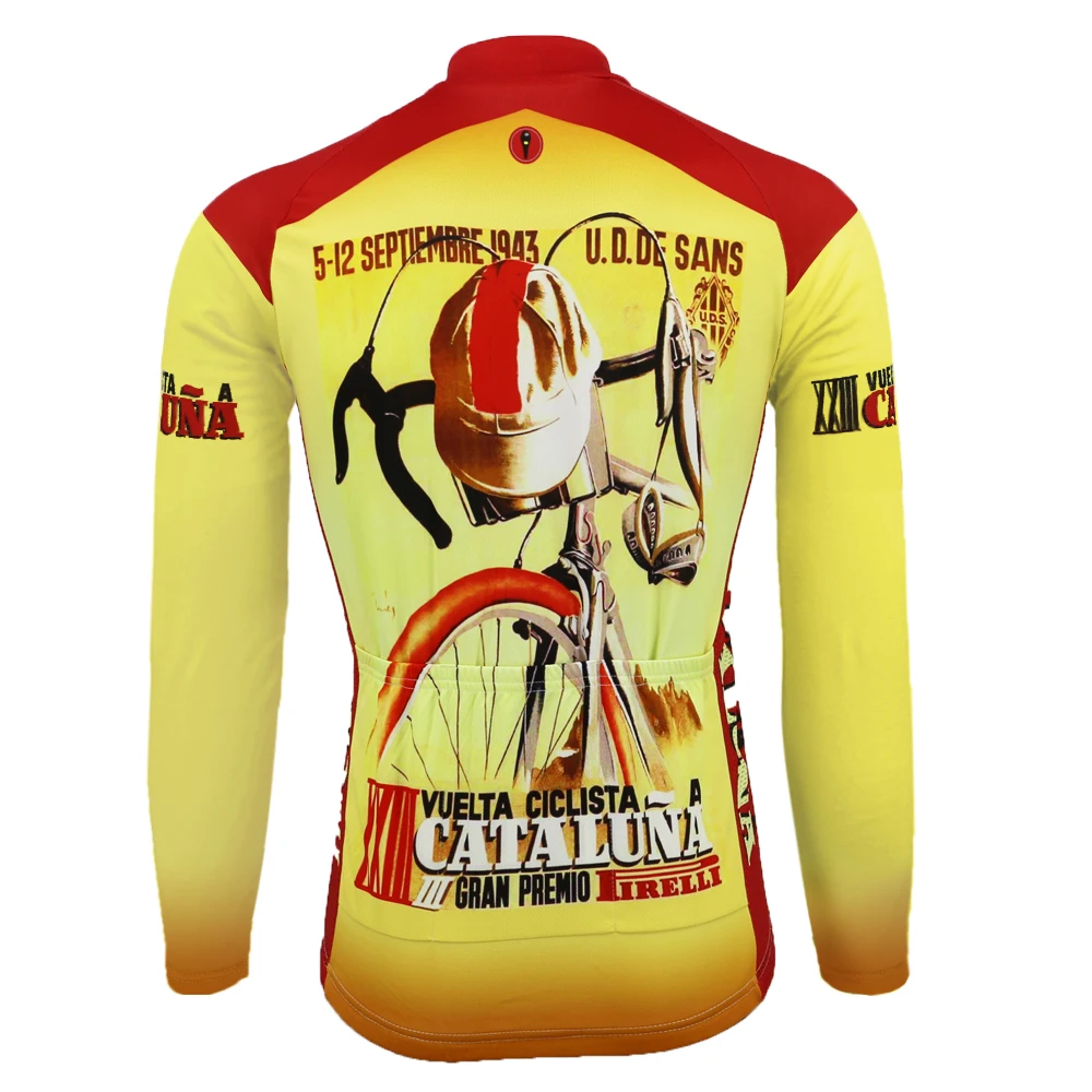 Classical 1943 team cycling Jersey long sleeves winter fleece & no fleece yellow bike clothing mtb jersey ropa ciclismo