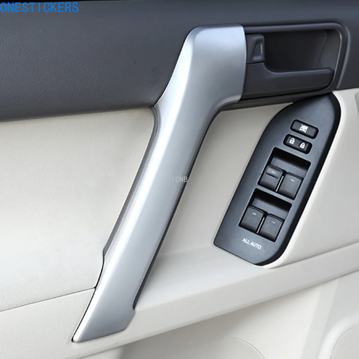 ABS Matte Silver Front Door Inner Armrest Trim Cover for Toyota Land Cruiser Prado 150 2010 2011 2012 2013 2014-2016 2017 2018