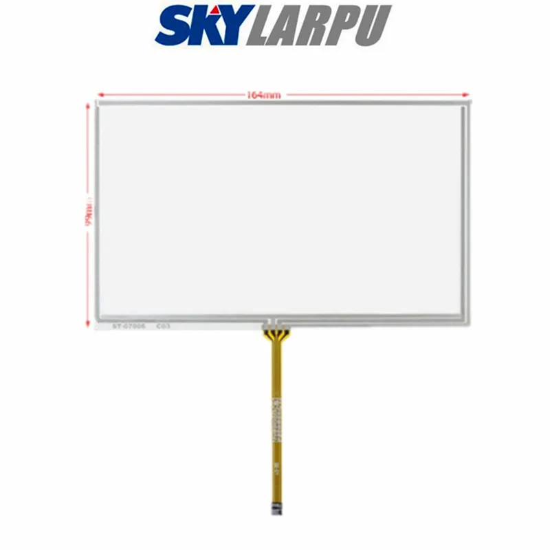 Резистивный сенсорный экран 7 дюймов, 4 провода, 164 мм * 99 мм, для автомобильного DVD-проигрывателя, или для использования на сенсорной панели 164*99 мм, стекло, бесплатная доставка, новинка