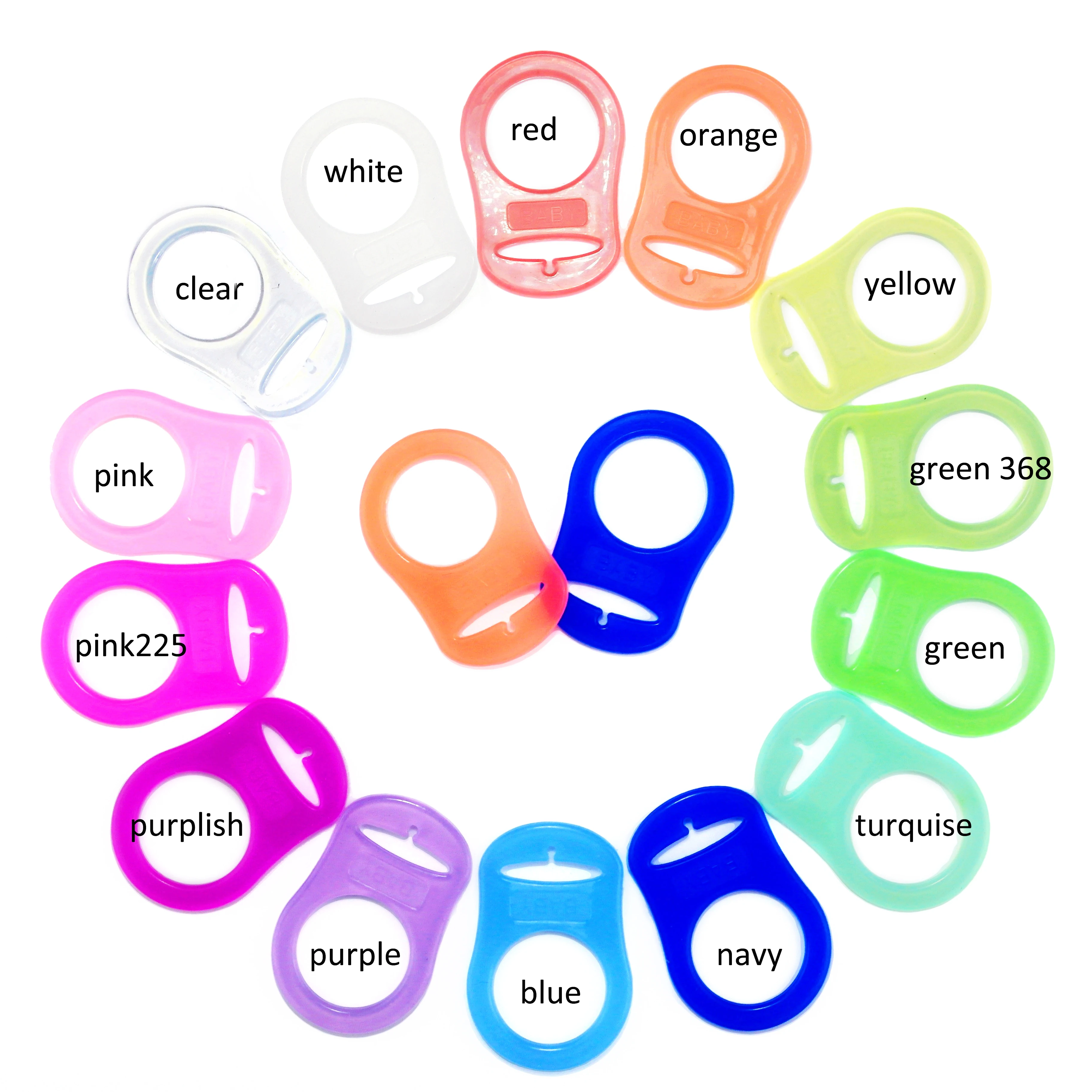 140 Pcs Food Grade BPA Free Button Silicone Pacifier Ring Dummy Mam Adapter Ring for NUK 14 Color Option