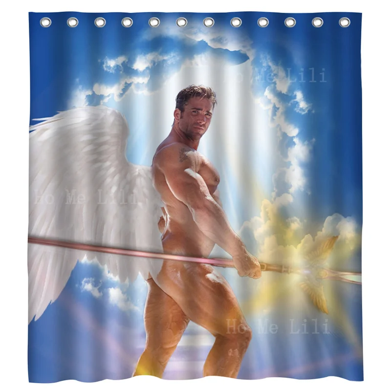 American Actor Billy Angel Art Print Shower Curtain Hold The Scepter Of Light Steam Artwork Bright Sky Background