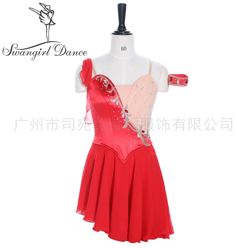 

Red Cupid Variation Professional Ballet Costume Tutu Dress Diana And Acteon Chiffon Ballet Stage Costume BT4044A