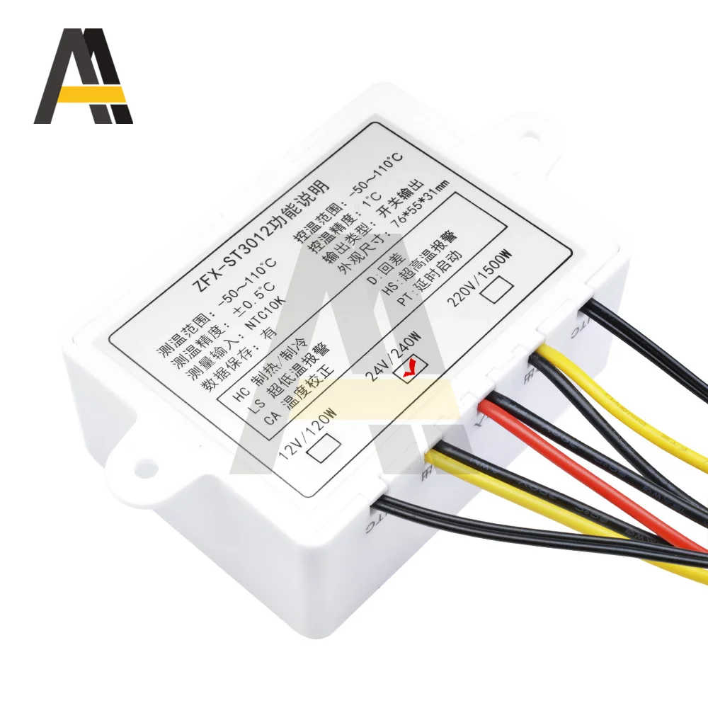 ZFX-ST3012 DC 12V/24V Temperature Controller Dual Thermostat Controller Temp Control Thermoregulator Control Module AC 110-220V