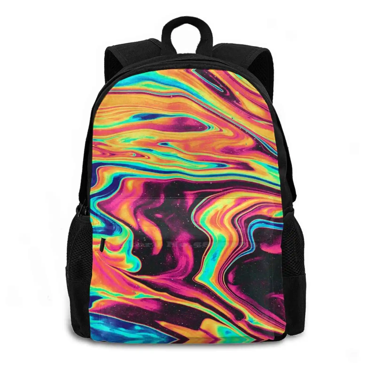 The Looking Glass School Bags For Teenage Girls Laptop Travel Bags Rainbow Psychedelic Pattern Lsd Trippy Colourful Resin Art