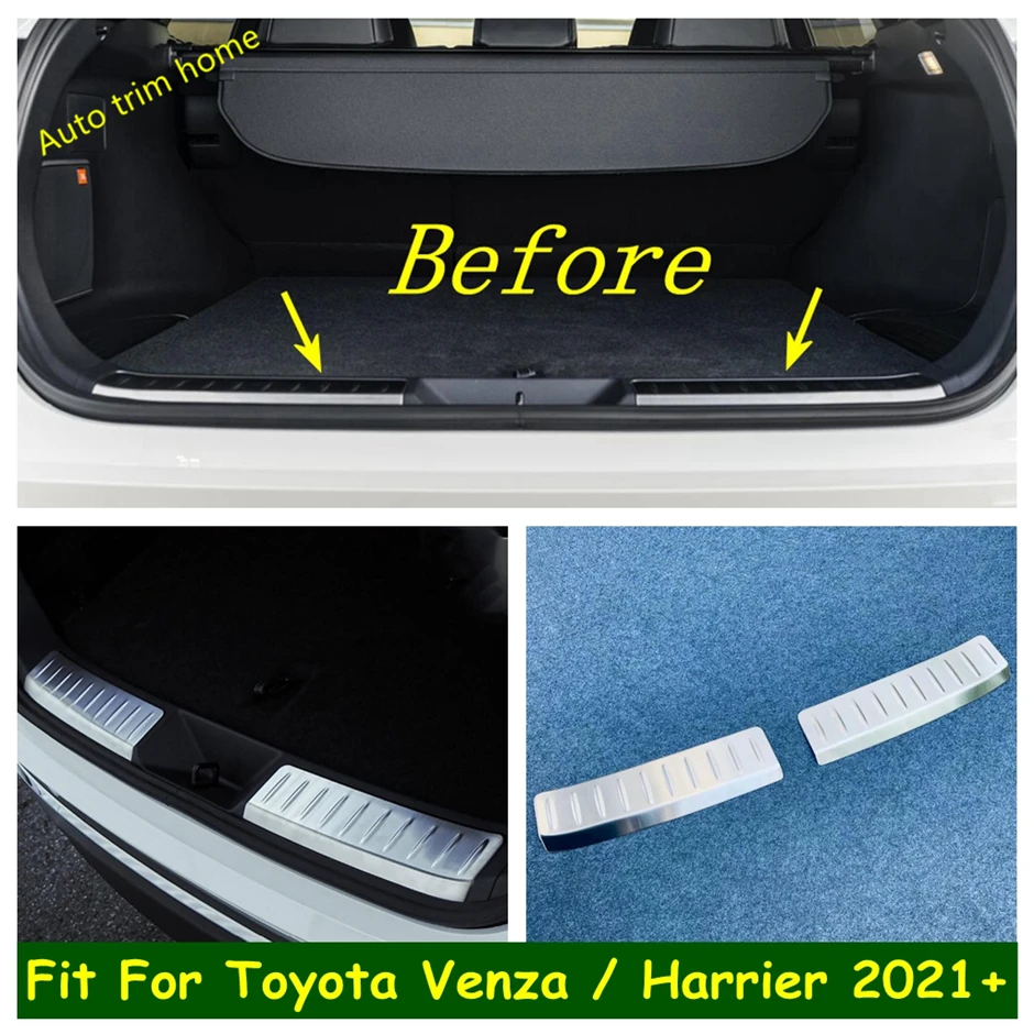 

Rear Trunk Bumper Sill Guard Stripes Protector Cover Trim Fit For Toyota Venza / Harrier 2021 - 2024 Accessories