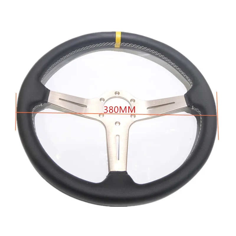 Spsld Refitting Racing 15 inch 360mm Flat Drift Steering Wheel /  Leather steering wheel