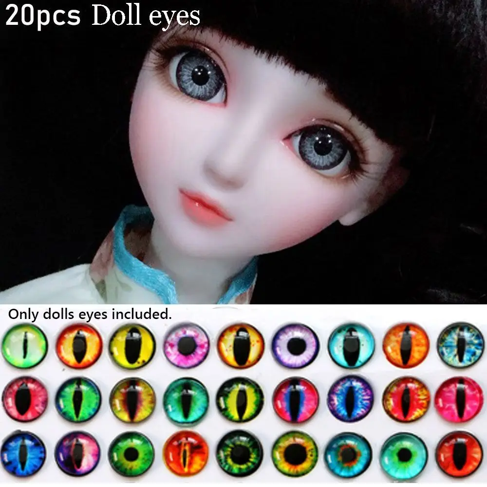 20 Pcs Plastic or Glass Dolls Eyes DIY Crafts Eyeballs Funny for Children Toys Dinosaur Animal Eyes Time Gem Accessories