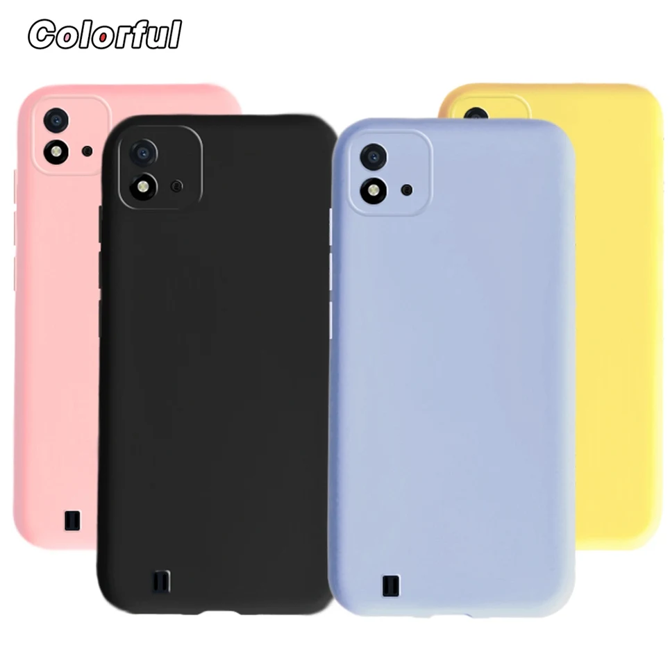 For Oppo Realme C11 2021 Case Realme C20 C21 Case Cover Candy Color Cute Phone Case For Realme C21Y C25s C25Y C35 Back Cover