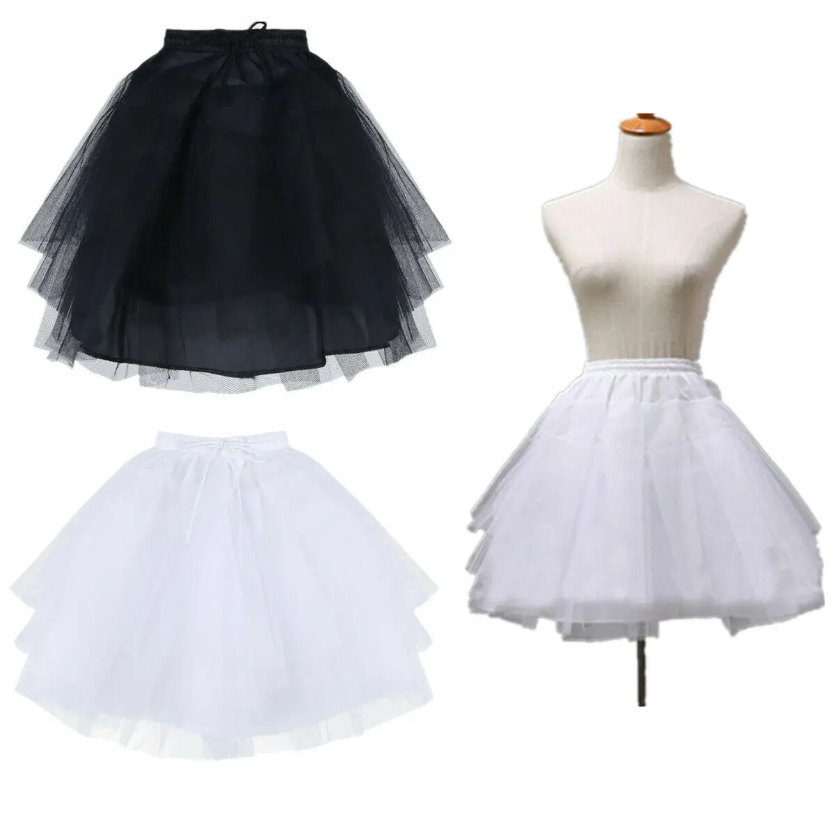 Blume Mädchen 3 Schichten Tutu Unterrock Kinder Petticoat Party Hochzeit Slip Kleid 2023