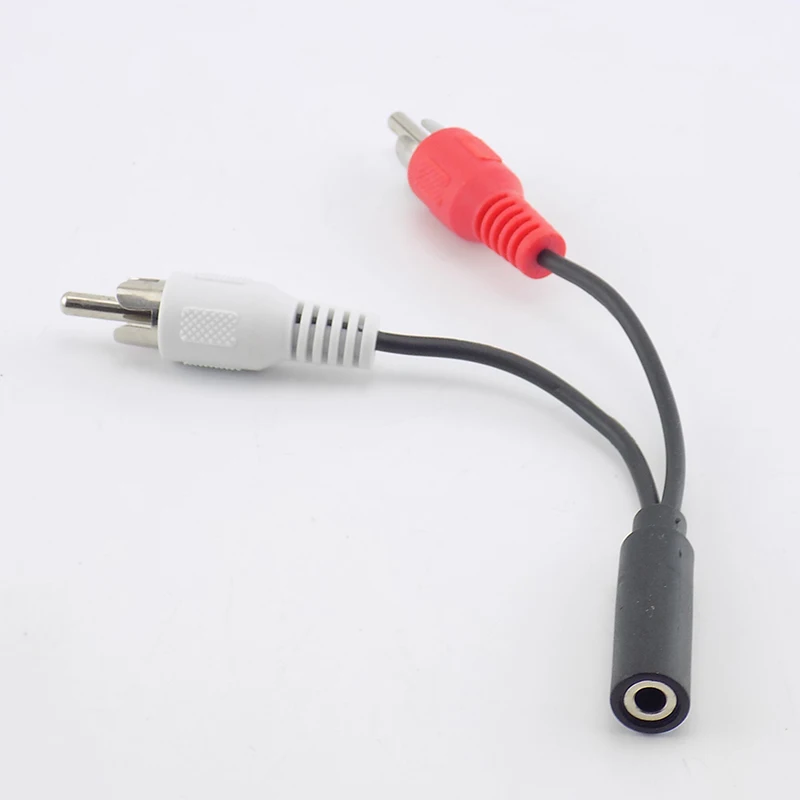 3.5mm Female to 2 Male RCA Cable Splitter Converter Adapter Aux Audio Extension Cord Y-Cable For Laptop MP3/MP4 Conversion Line