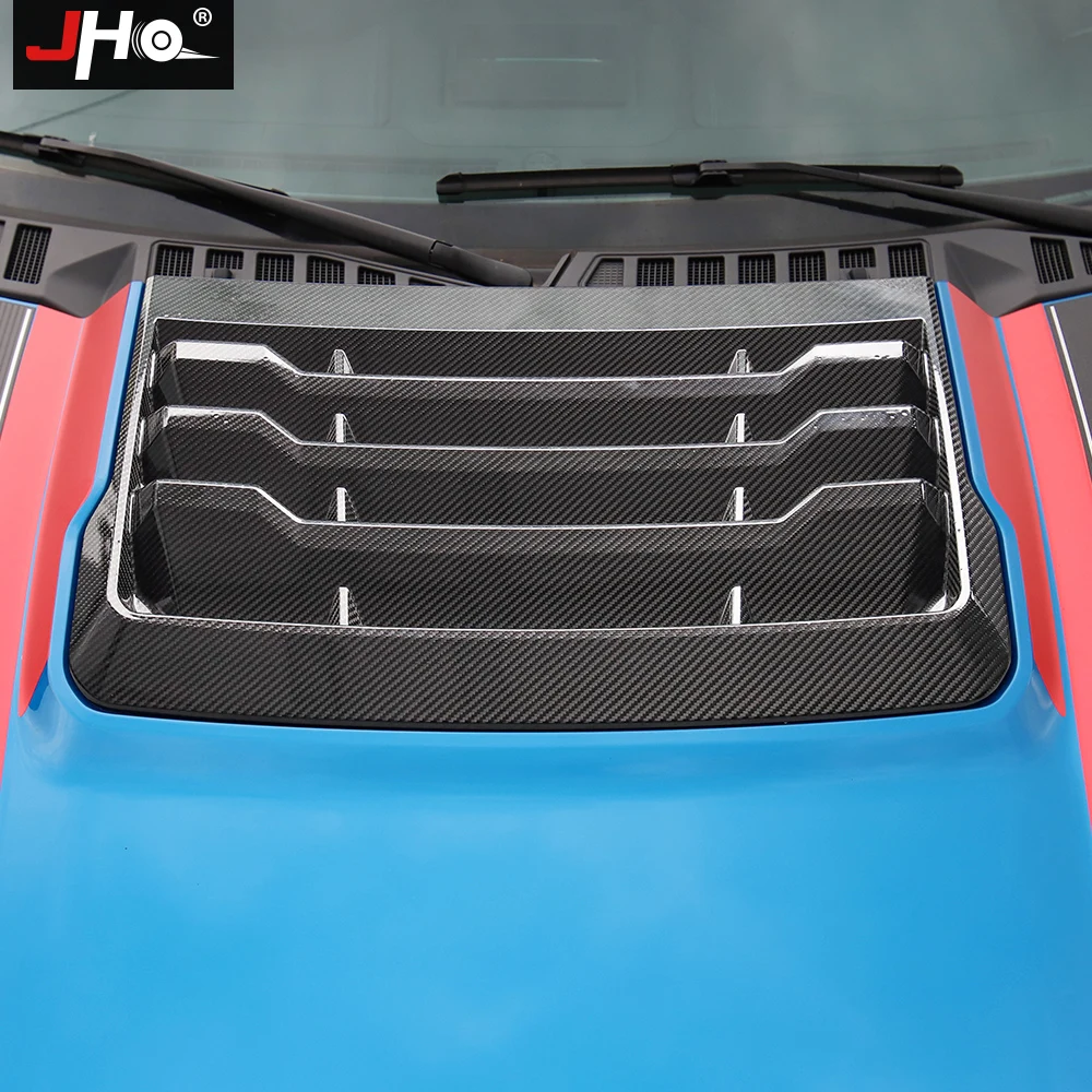 JHO REAL Carbon Front Hood Vent Outlet Overlay Cover Trim For Ford F150 2017-2020 Raptor 2018 Car Accessories 2019 Crew Cab